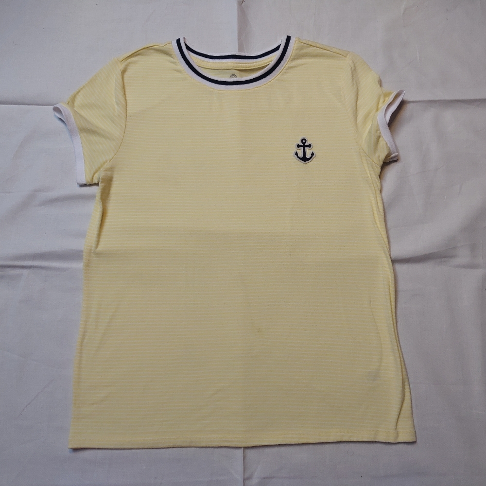 Authentic American Heritage Shirt Women's Medium Yellow Short Sleeve Crew Neck